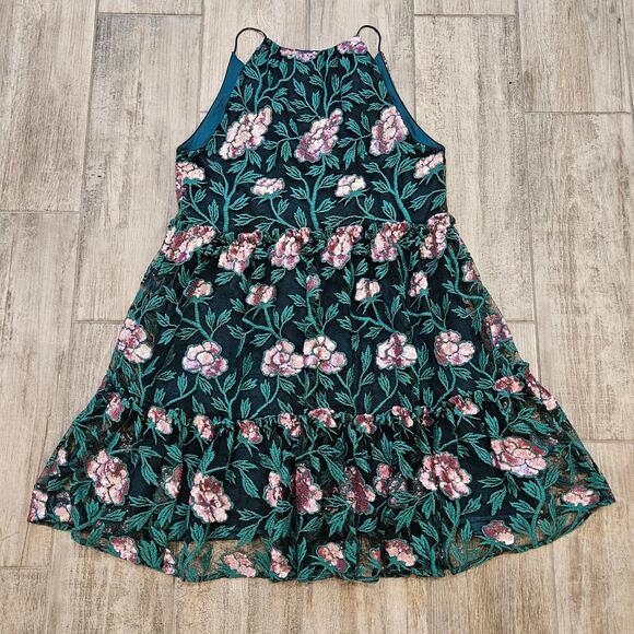 Belle Badgley Mischka Dress Size 8 Denya Floral Sequin Embroidered Lace NEW - Picture 7 of 15